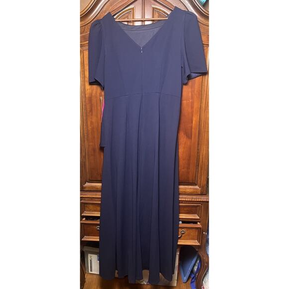Alex Evenings Navy Blue Embellished Neck Ruffle Gown Dress Plus Size 16 $249 NEW - Picture 14 of 16